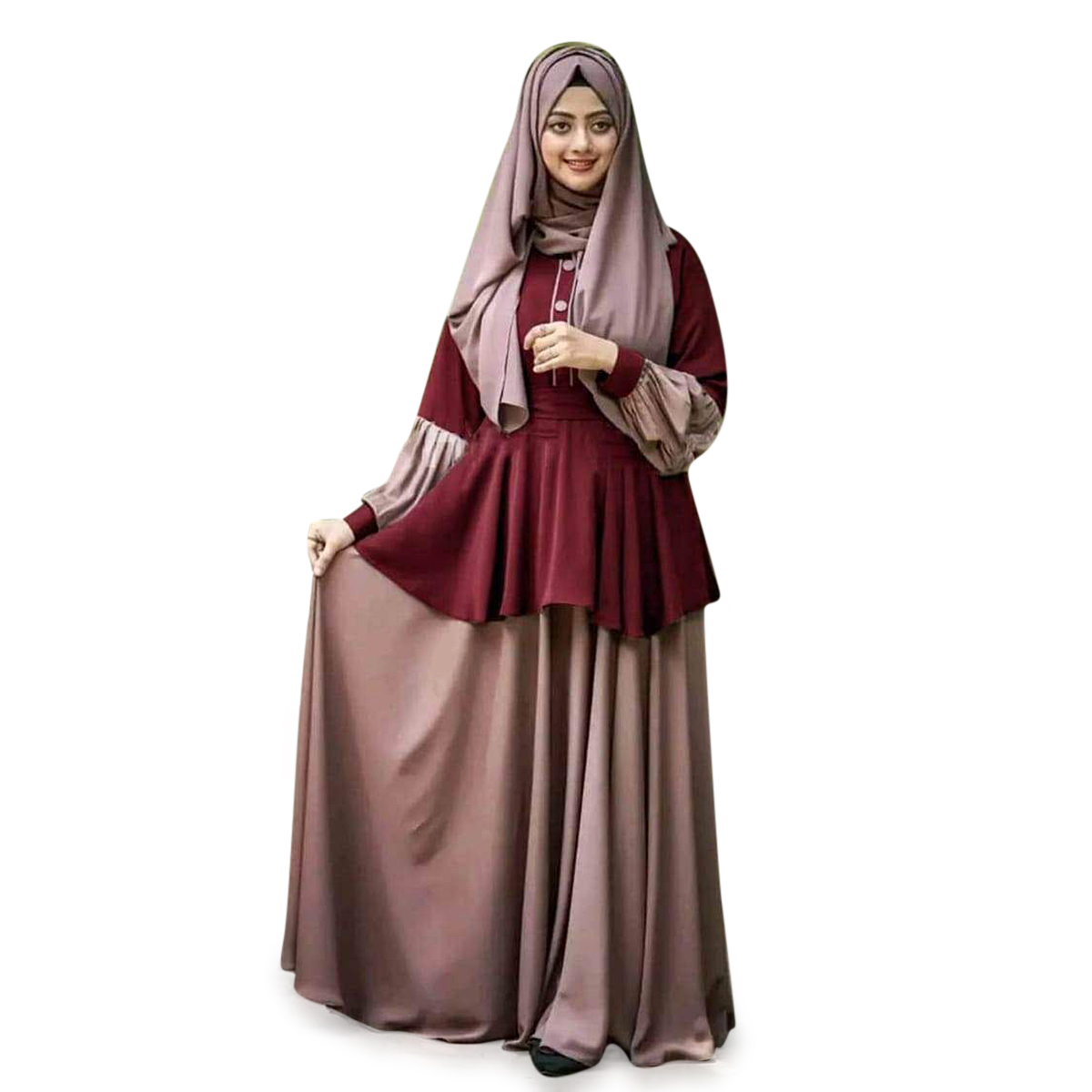 Exclusive Collection Dubai Cherry Fabric Kohinur Borka Gown with Hijab - Perfect for All Seasons and Occasions